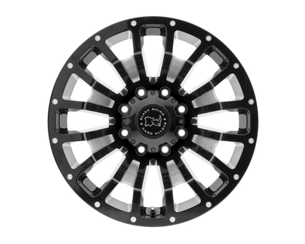 Black Rhino Pinatubo Gloss Black w/ Milled Inside Window Wheel 17x9.5 8x170 6mm CB125.1