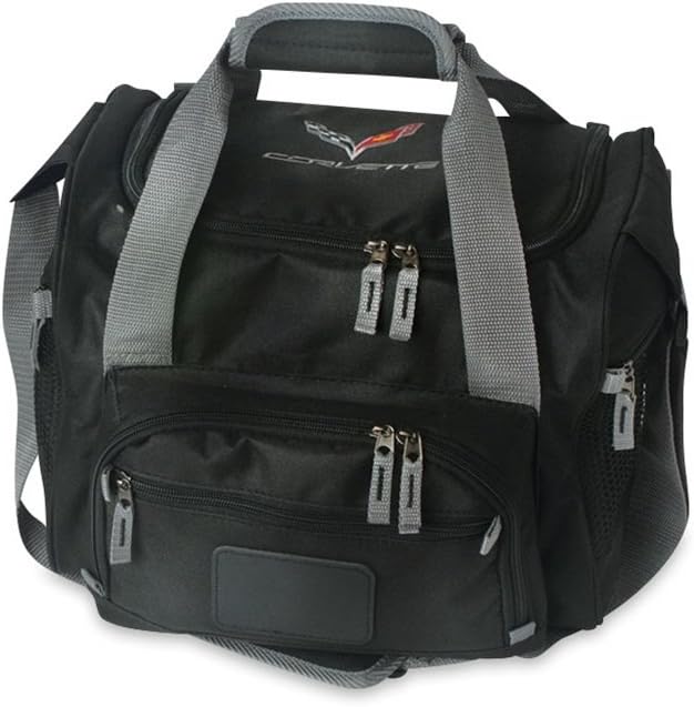 C7 Corvette Embroidered Cooler Bag (Black) - 12 Can Soft Travel Ice Chest 2014-2019 Corvettes
