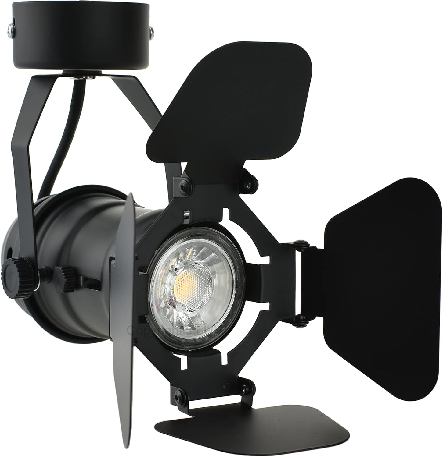 J.LUMI TRK9701 LED Spotlight Accent Lamp, AC120V 5W, 3000K Warm, Flush Mount on Wall or Ceiling, Adjustable Wall Light, Indoor Use Only, Bulb Included, NOT Dimmable, Black