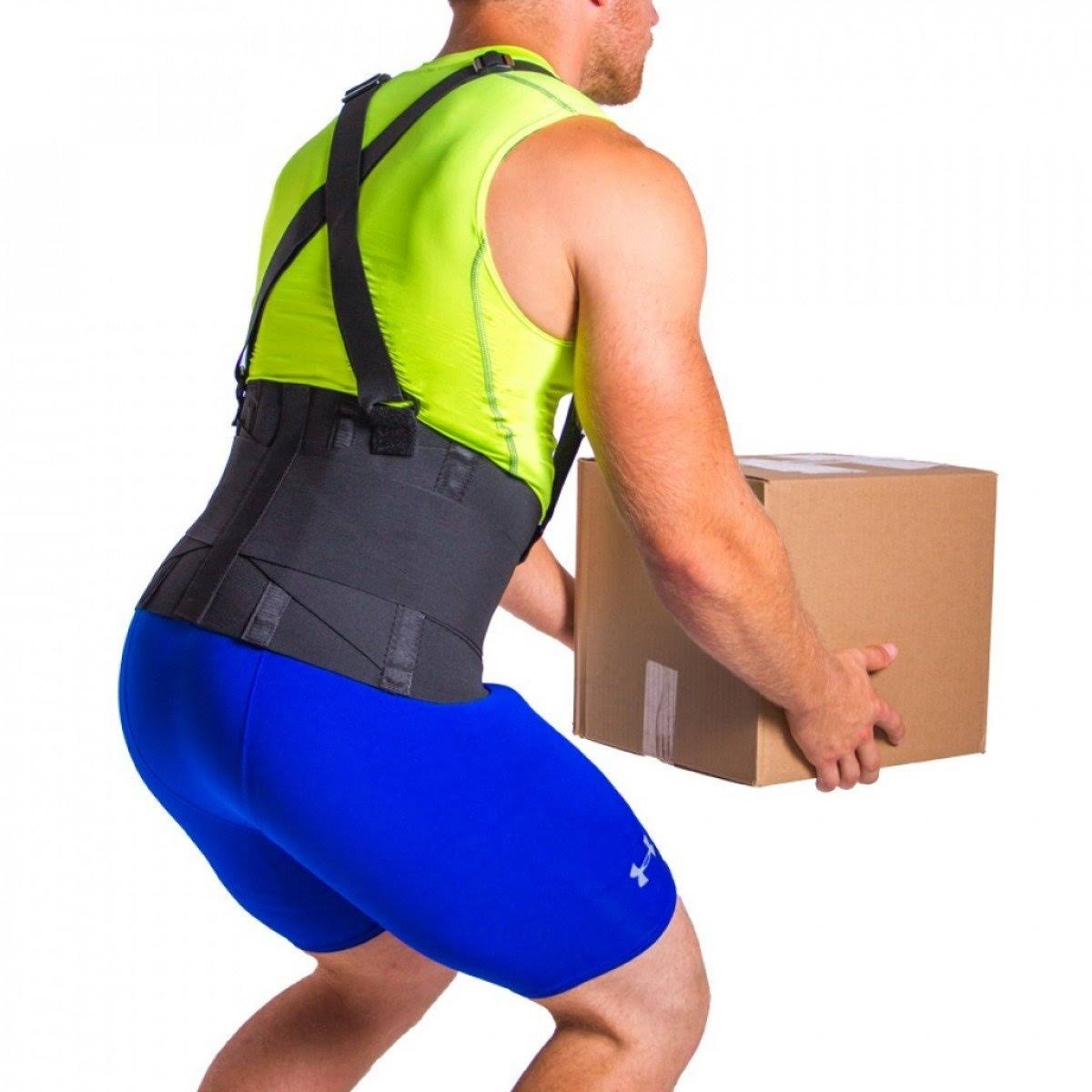 Braceability Industrial Work Back Brace | Removable Suspender Straps for Heavy Lifting Safety - Lower Back Pain Protection Belt