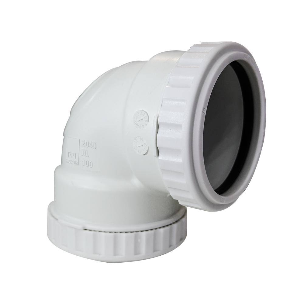 PPI 4 in. Soundproof DWV Elbow 90-Degree Push-Tighten Compression Fitting for PVC/ABC Pipe (4-Pack)