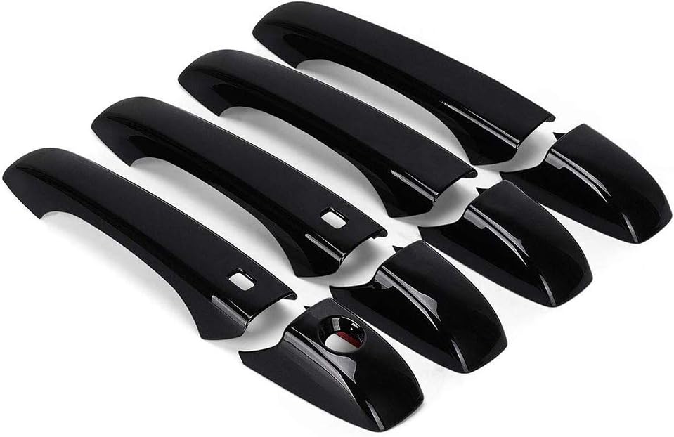 YOUNGERCAR Door Handle Covers for 13-20 Jeep Grand Cherokee|14-20 Dodge Durango with 2 Smart Holes-4pcs Gloss Black ABS Accessories