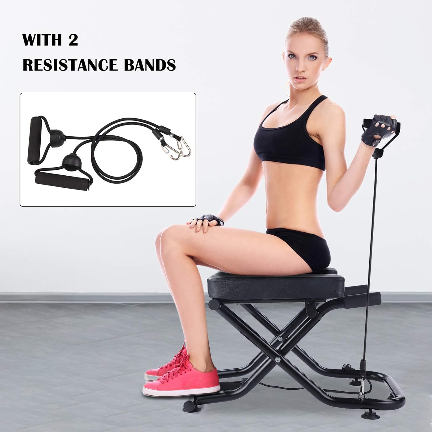 WV WONDER VIEW Yoga Inversion Bench, Yoga Headstand Bench with Resistance Band for Practice Head Stand, Shoulderstand for Family and Gym Pack of 2