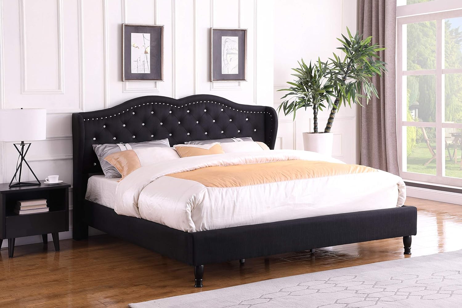 Home Life 19 Platform Bed, King, Black