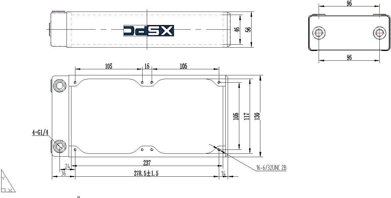 XSPC RX240 Radiator V3, 120mm x 2, Dual Fan, Black