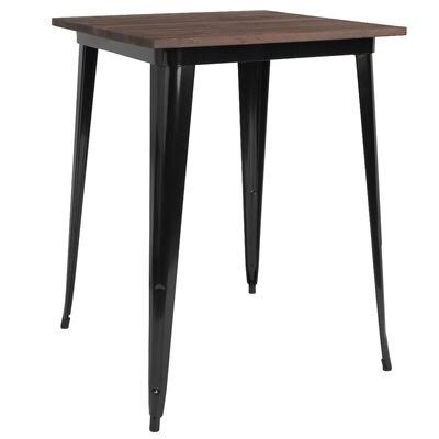 Williston Forge Cambridgeshire Rustic Metal Pub Table, Black