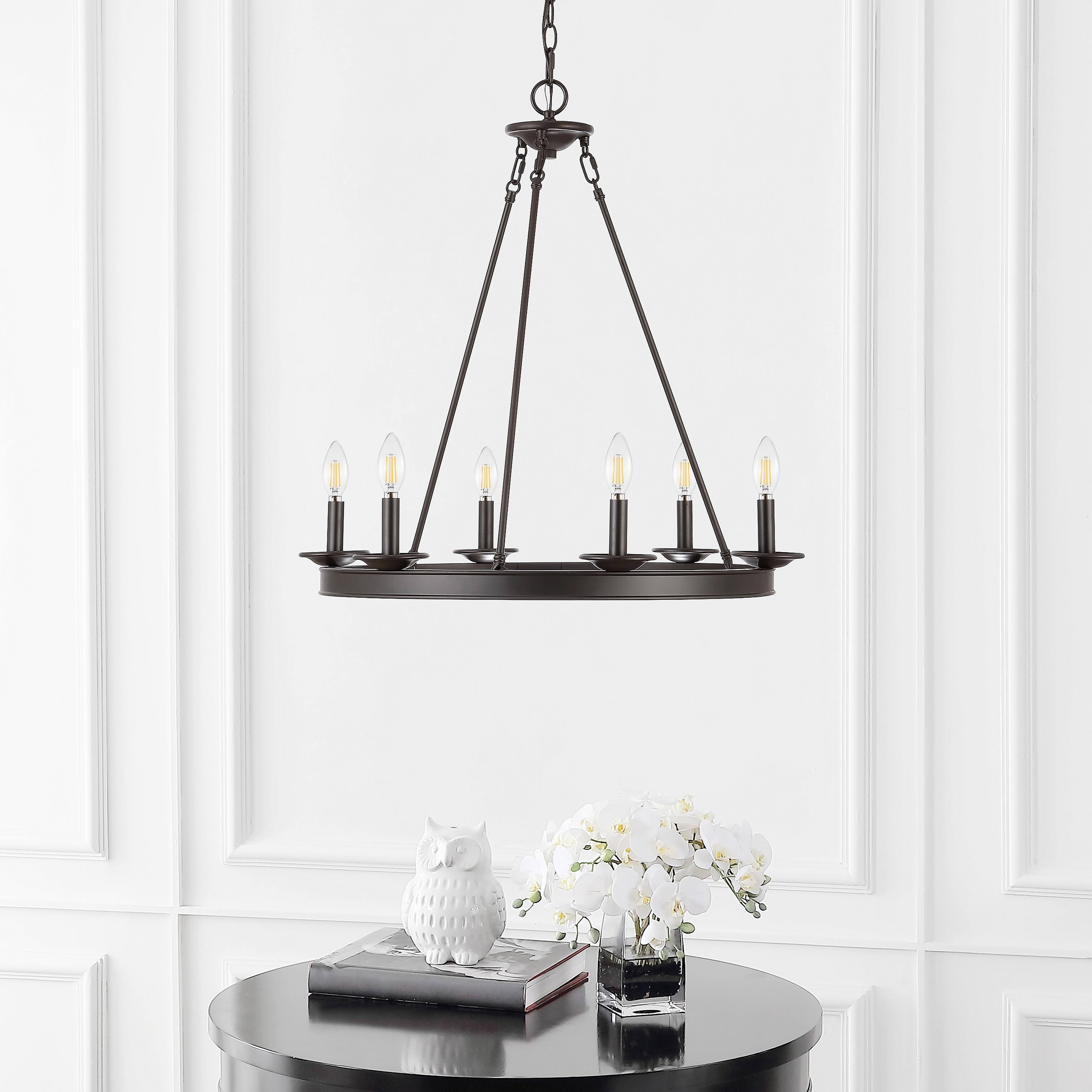 Safavieh Joris 6Lt Chandelier, Oil Rubbed Bronze (Black)