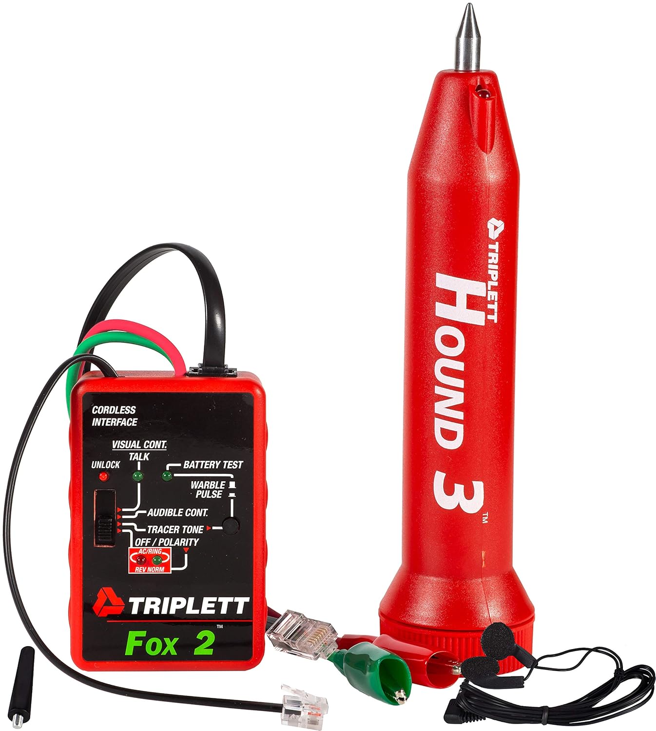 Triplett Fox & Hound Premium Tone and Probe Wire Tracing Kit Generates Multiple Tones with Adjustable Sensitivity for Electrical Wire, LAN Cable, Telephone, and More (3399)