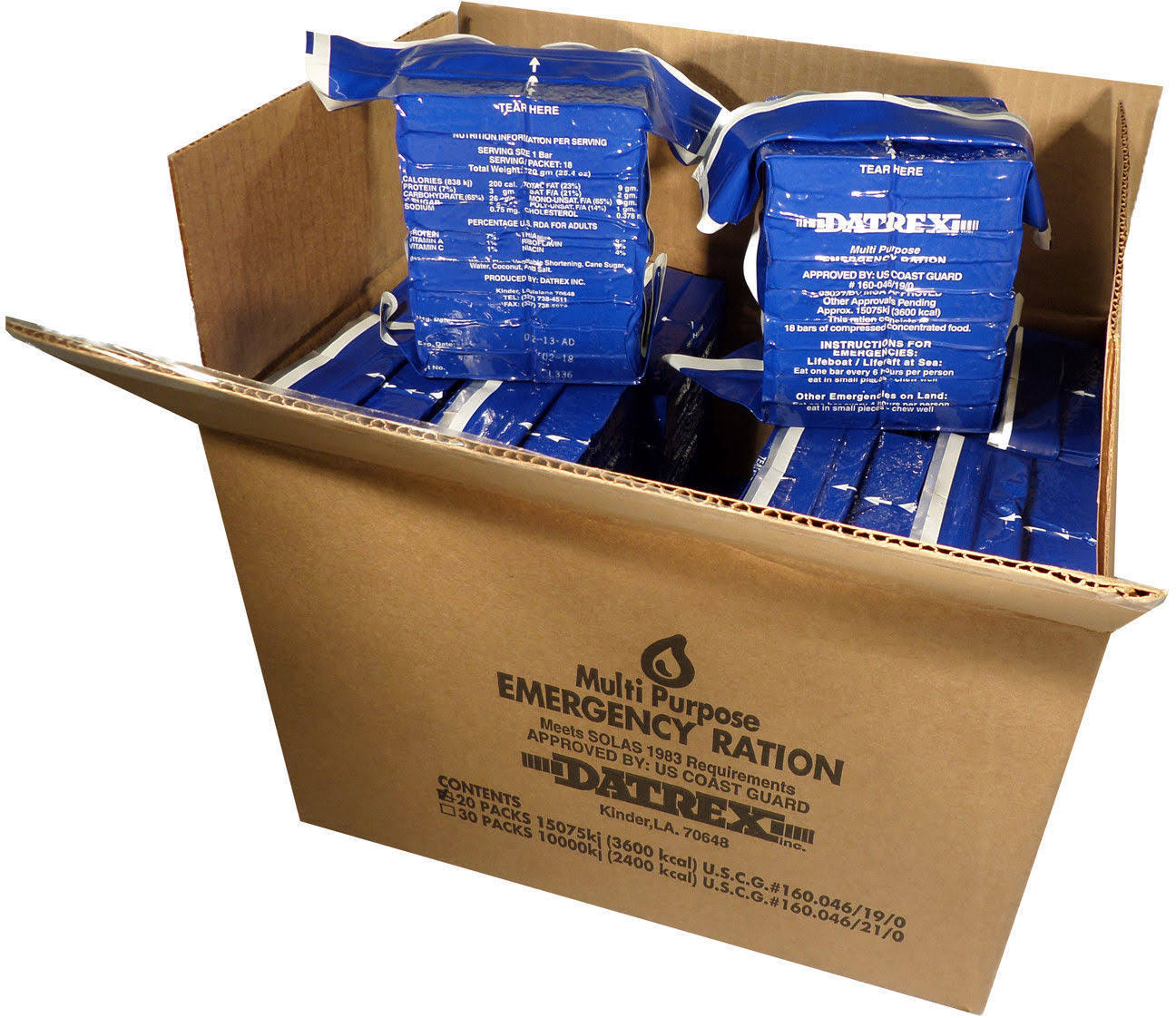 Datrex Emergency Survival 3600 Calorie Food Ration Bar (Pack of 20) 360 Bars