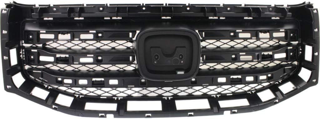 For Honda Pilot Grille Assembly 2012 13 14 2015 | Textured Black Shell & Insert | Plastic | CAPA Certified | HO1200210 | 75101SZAA11