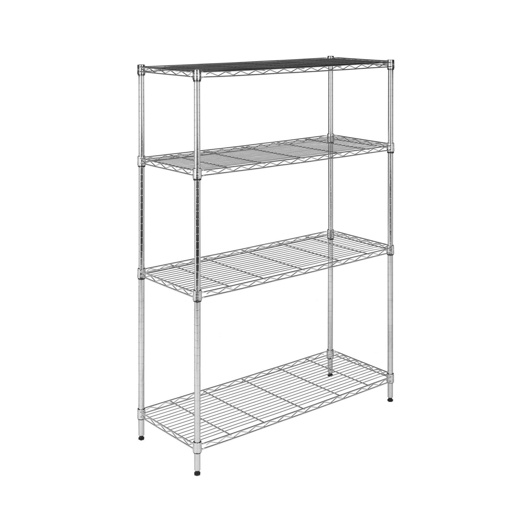 Safavieh Bravo 4 Tier Chrome Wire Shelf, Black