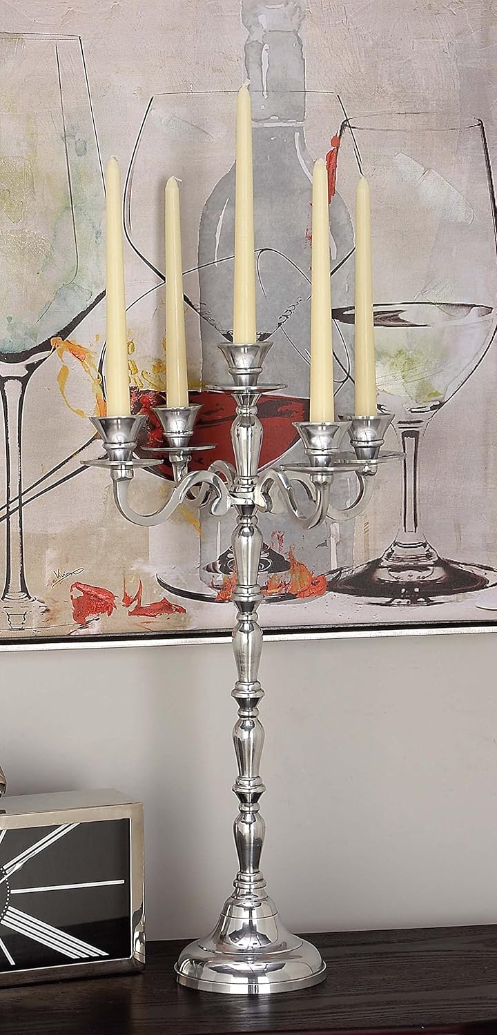 Deco 79 Aluminum Candelabra, 10 by 23-Inch Pack of 2