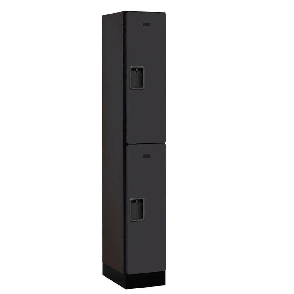 Salsbury Industries Designer Wood Locker - Double Tier - 1 Wide - 5 Feet High - 21 Inches Deep - Black
