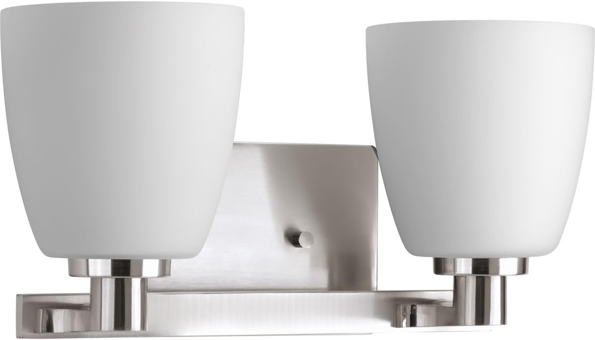 Progress Lighting P2166-09 Contemporary/Modern 2-100W Med Bath Bracket, Brushed Nickel