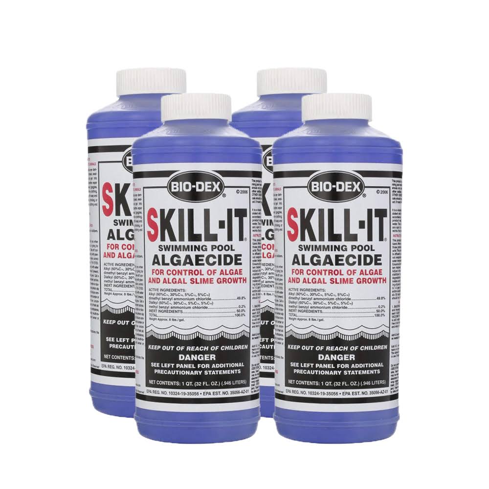 Bio-Dex 4 Pack Skill-It Fast Acting Pool Algaecide 1qt