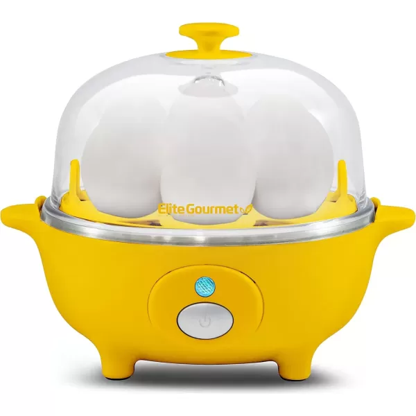 Egg Cookers Easy Electric 7 Egg Capacity Cooker, Poacher, Omelet Maker, Scrambled, Soft, Medium, Hard Boiled with Auto Shut-Off and Buzzer, BPA Free(Yellow)