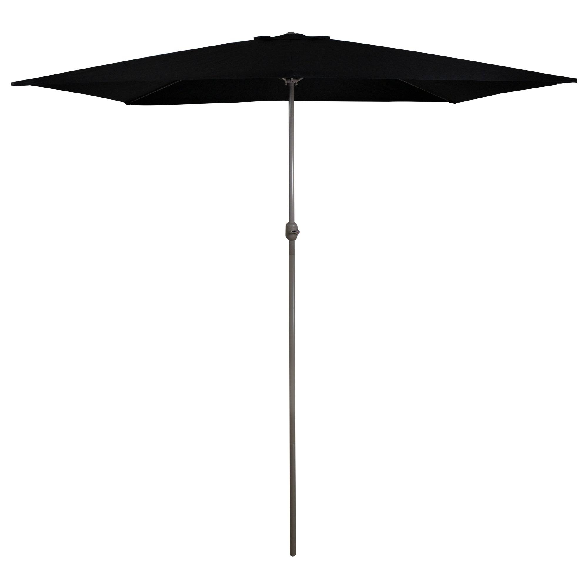 Northlight 10& x 6.5& Outdoor Patio Market Umbrella with Hand Crank - Black