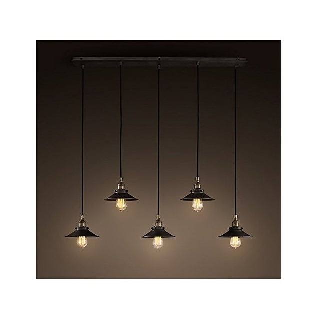 5 Arm Hanging Light Fixture (Matte Black)