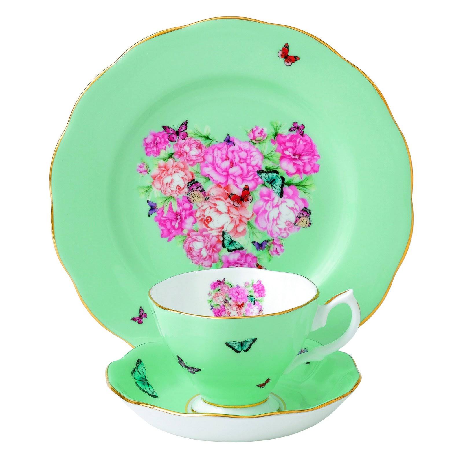 Royal Albert 40001837 Blessings 3-Piece Teacup, Saucer and Plate Set Designed by Miranda Kerr