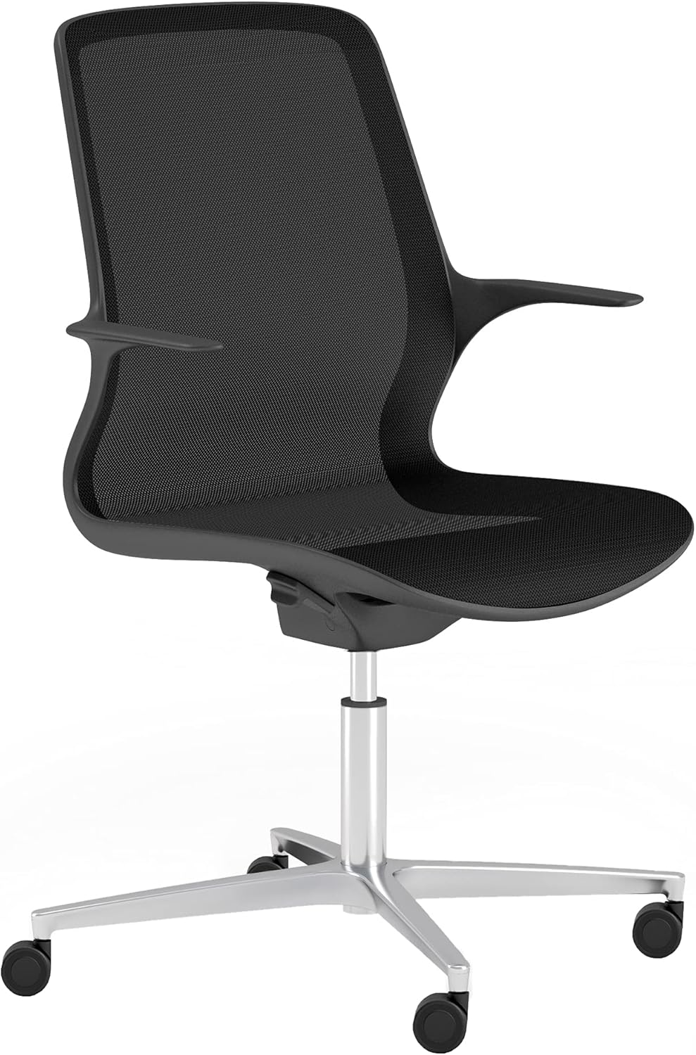 Leick Home 10146-BK Teramo Ergonomic Mesh Office Chair with Adjustable Height, Lumbar Support and Swivel, Black