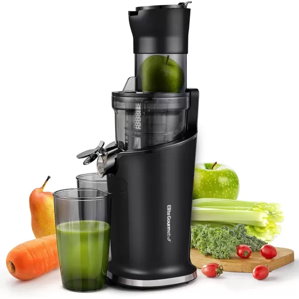 Blenders & Juicers EJX017 Whole Fruit 3&rdquo; Feeding Chute, Dynamic Masticating Slow Juicer, High Yield Cold Press Juice Extractor, Nutrient and Vitamin Dense, Easy to Clean, 27 oz Juice Cup, Black(Black)