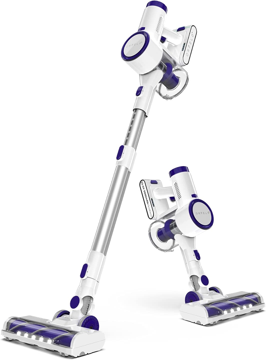 ORFELD Cordless Vacuum Cleaner, 20000Pa Powerful Suction Stick Vacuum Cleaner, 200W Digital Motor Vacuum Cleaner, with Unique Air Outlet HEPA, Suitable for Hard Floor Carpet Hair