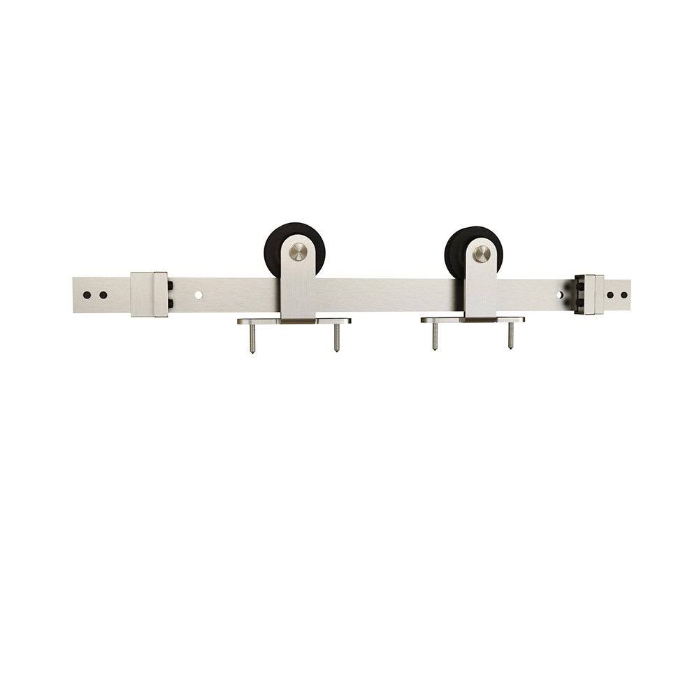 Schlage SD10-6.6 TMNT Top Mount 78 inch Sliding Barn Door Track and Fitting Set Satin Nickel
