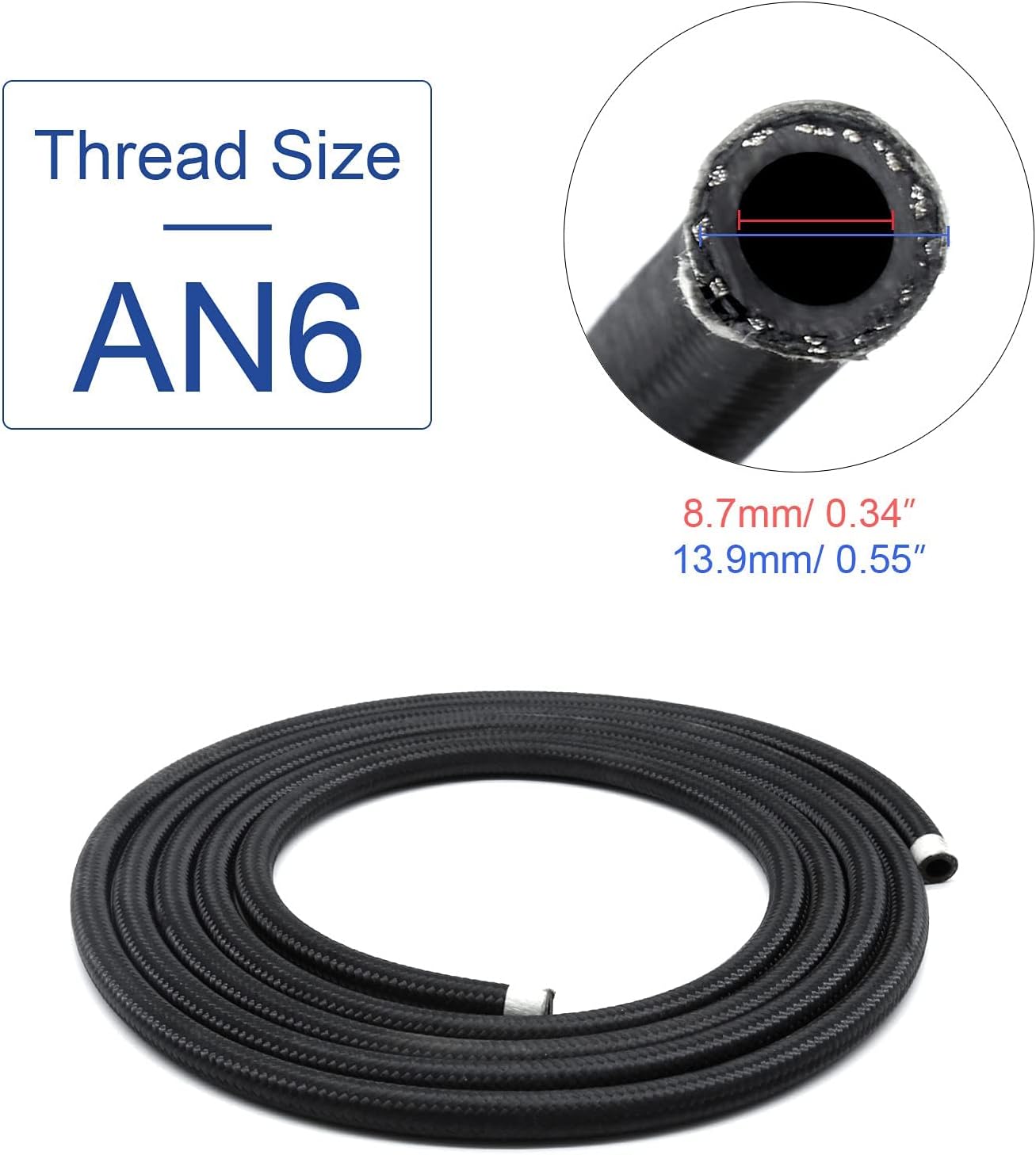 6AN Fuel Line Kit, 3/8