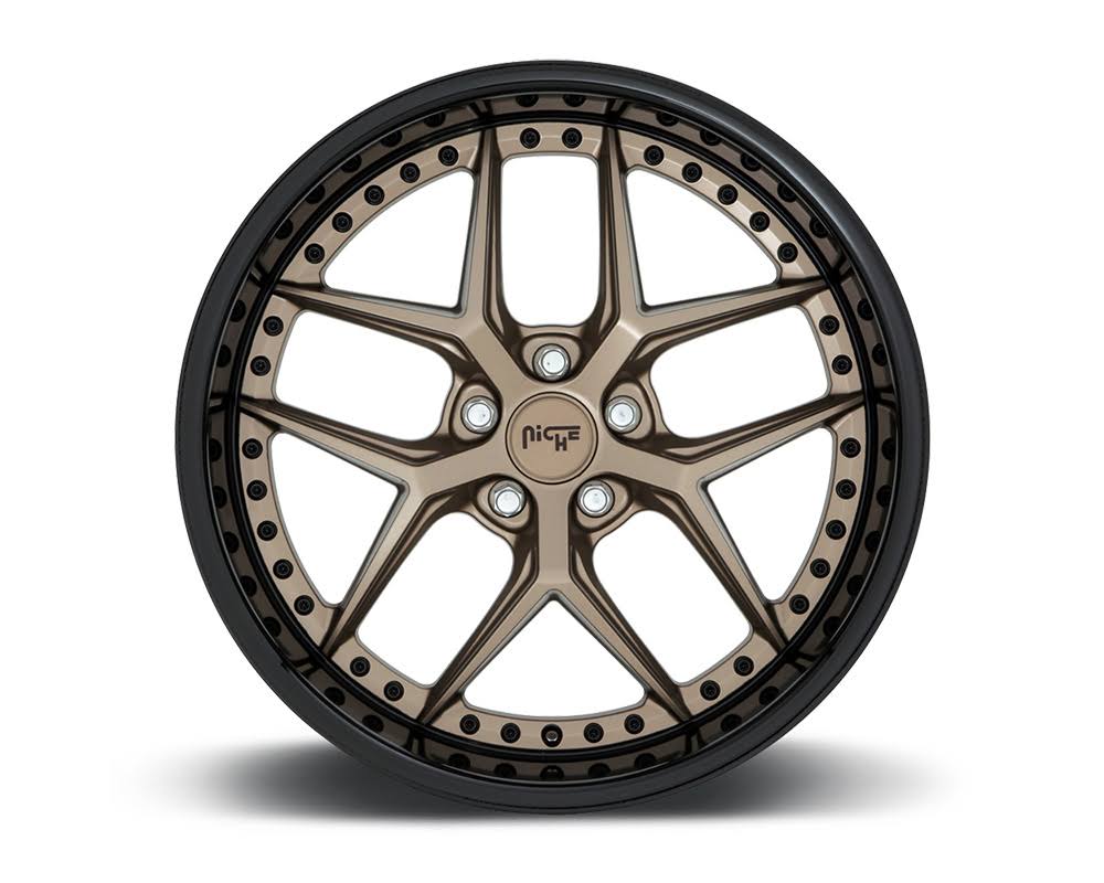 Niche M227 Vice Bronze w/ Gloss Black Lip 1-Piece Cast Wheel 20x10.5 5x114.3 40mm