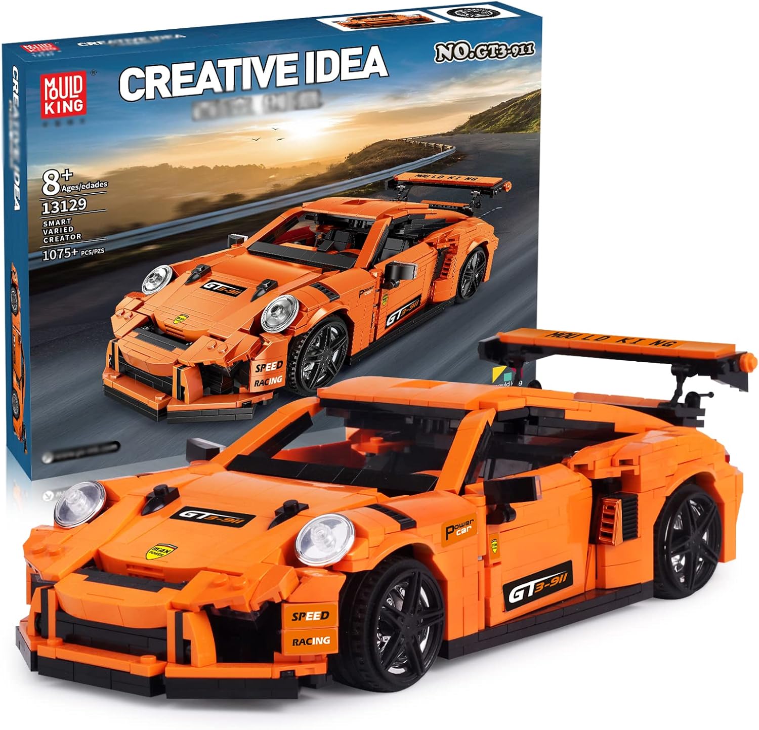 Mini SAI GT3 911 Racing Car MOC Building Blocks and Construction Toy, Adult Collectible Model Cars Set to Build, 1:14 Scale Sports Car Model (1075 Pcs)
