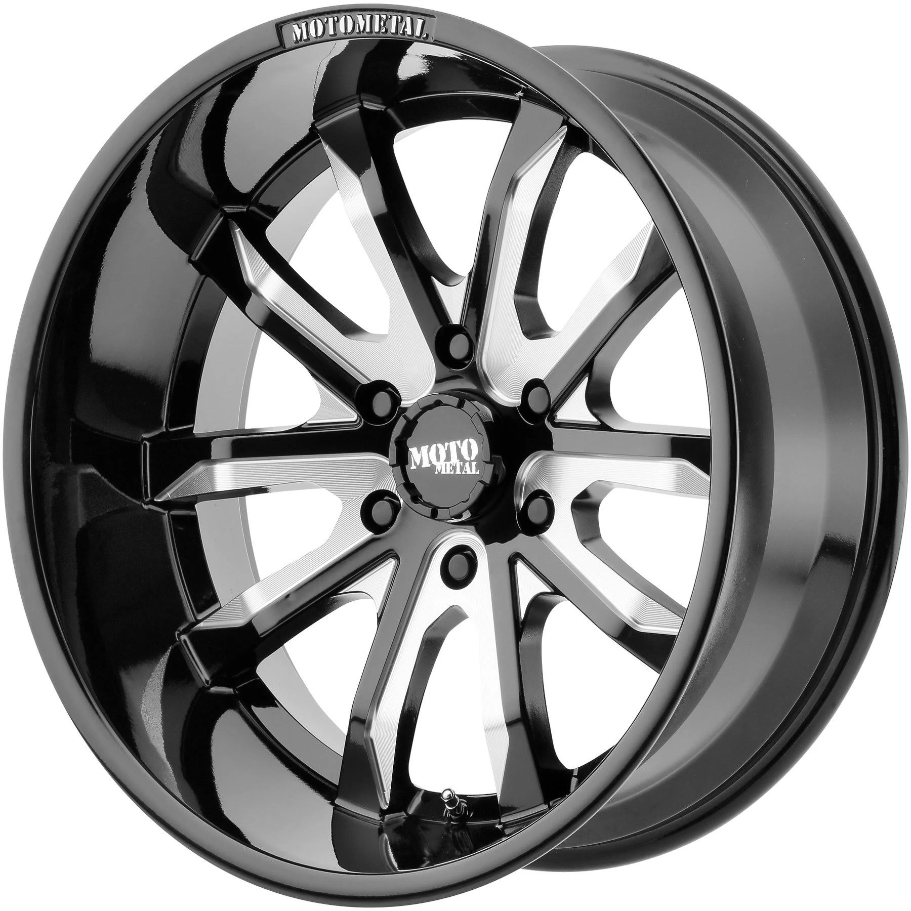 Moto Metal MO98321080318N Mo983 Dagger Wheel 20x10 8x8x165.1 -18mm Gloss Black Milled