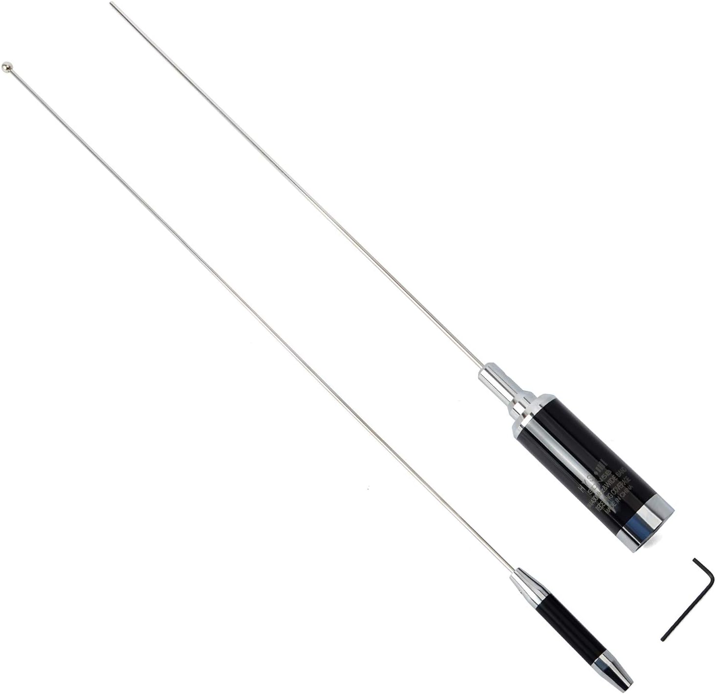 UAYESOK NMO Connector Wide Band Antenna SDN5B Dual Band 2Meter 70cm NMO Mobile Antenna 37.5inch Loading Coil Stainless Steel Whip,for VHF UHF Mobile Radio Transceiver Pack of 2
