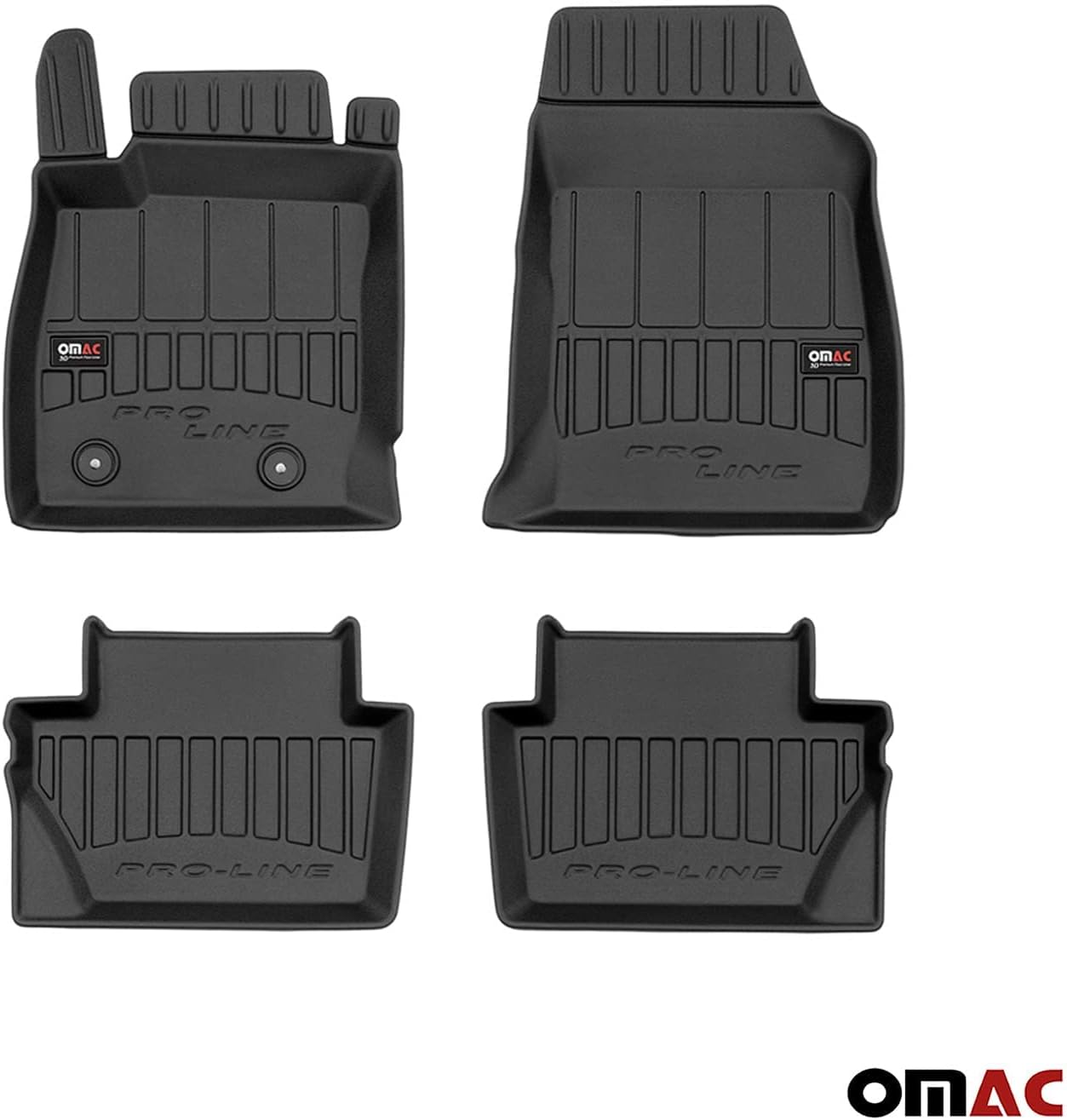 OMAC for Ford Ecosport 2018-2022 | Premium Floor Mat Set Black | All Weather Performance Rubber 3D Moldeded Kit