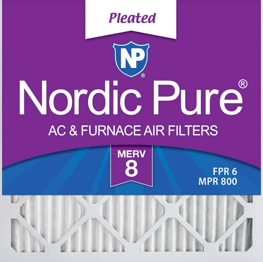 Nordic Pure 14x14x1 Pleated MERV 8 Air Filters 6 Pack