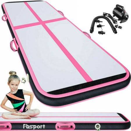 Fbsport Pink Black 6m*1m*0.2m Inflatable Air Track Tumbling Gymnastic Mat Floor Home Training w/ Pump