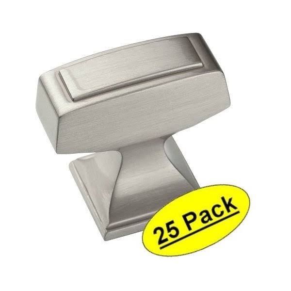 Amerock Mulholland Knob 1-1/4-by-13/16-Inch, Satin Nickel #BP53029-G10 (Pack of 25)