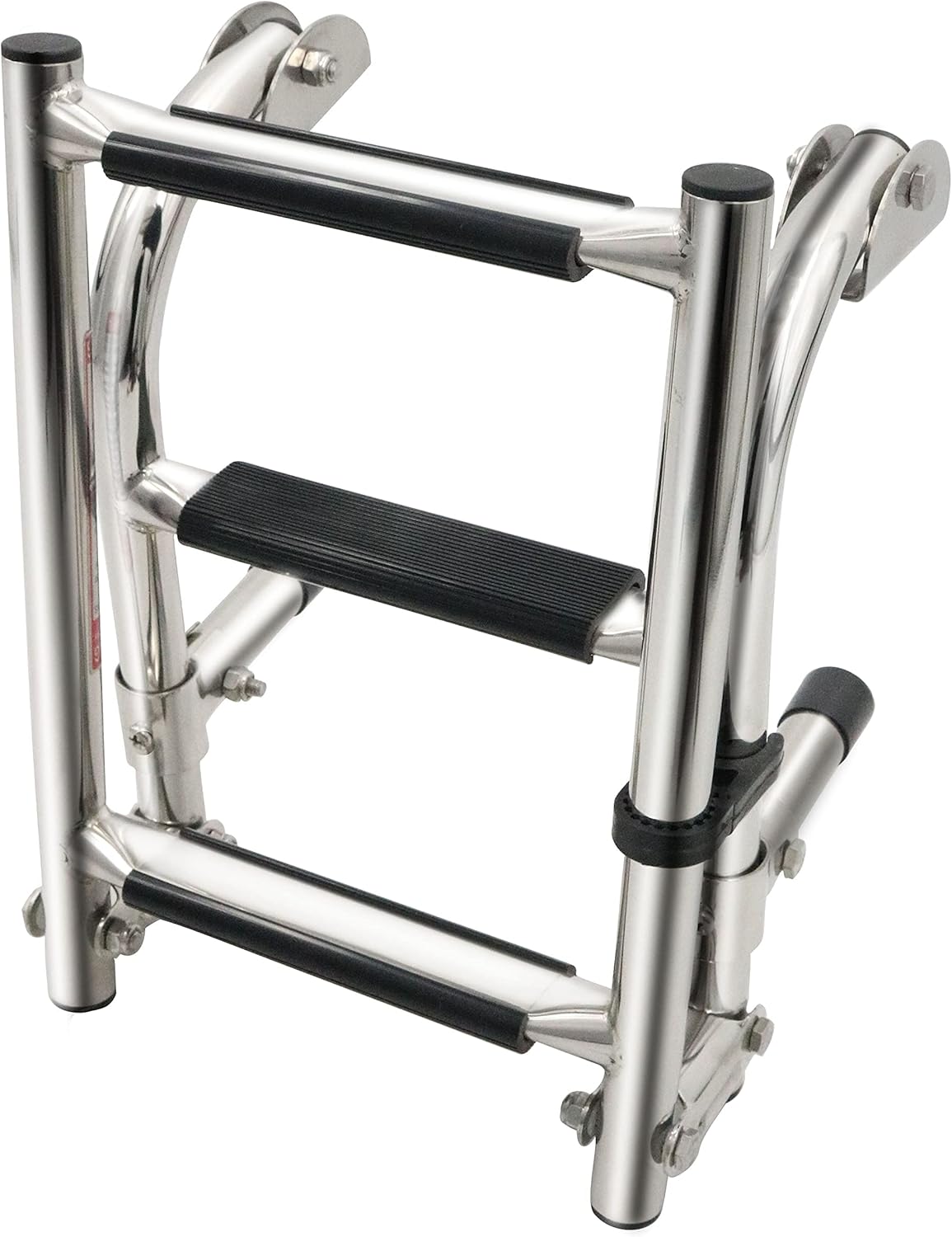 Stainless Steel 3 Step Folding Boat Marine Pontoon Ladder with handrails Pack of 2