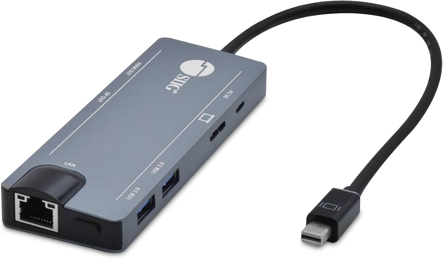 SIIG Mini DisplayPort 4K Video Dock Docking Station, 4K @30Hz HDMI 1.4 or 4K @60Hz DP 1.2 USB 3.0 & Gb Ethernet Adapter Hub for Surface Pro 2/3/4/5, PC, and MacBook (Windows & Mac) JU-H30F11-S1