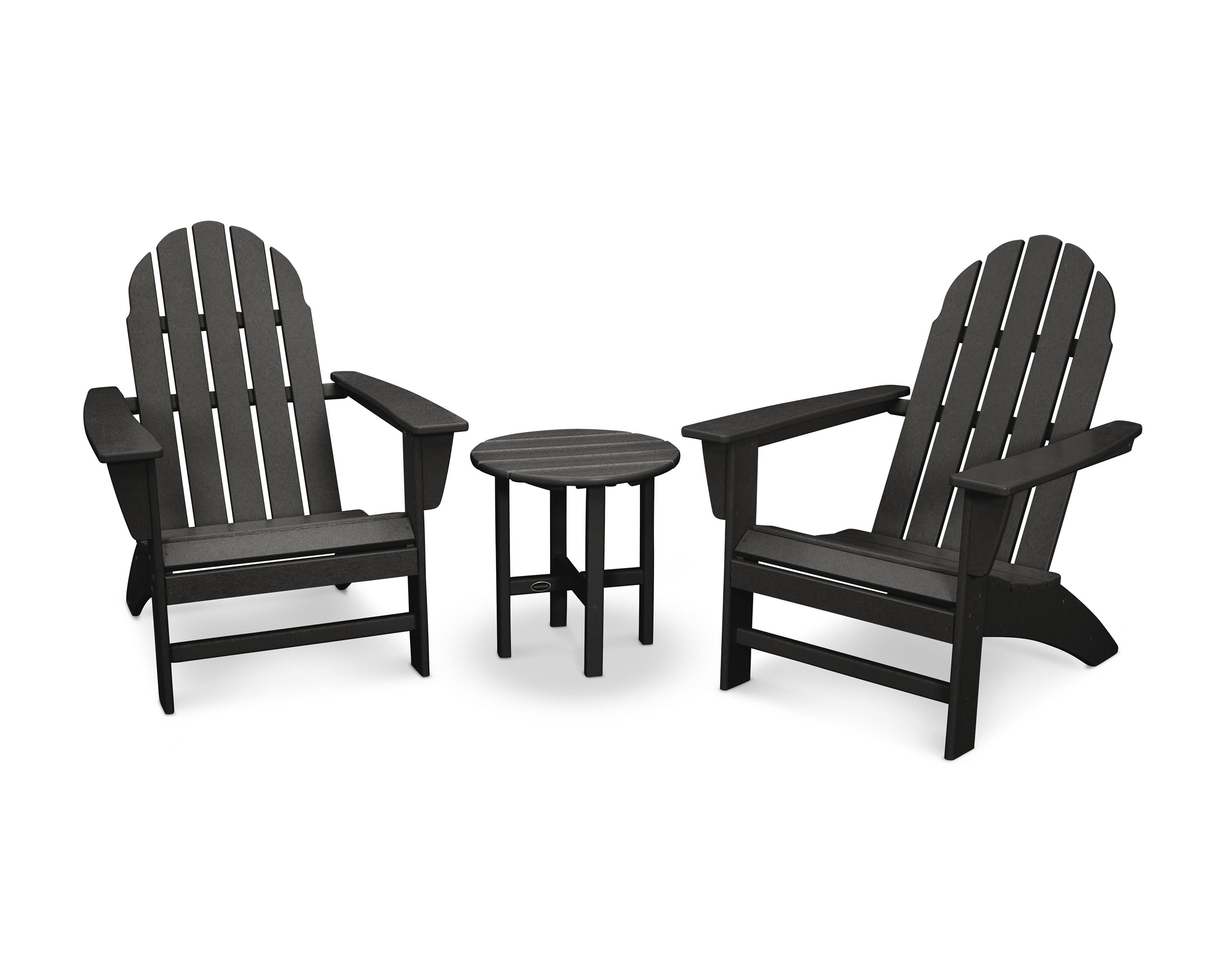 POLYWOOD Vineyard 3-Piece Adirondack Set (Black)