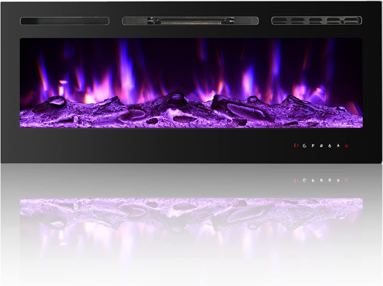 iw I WISH 50 inch Electric Fireplace Inserts, Wall Mount Fireplace, Led Fireplace, Recessed Electric Fireplace, for Living Room