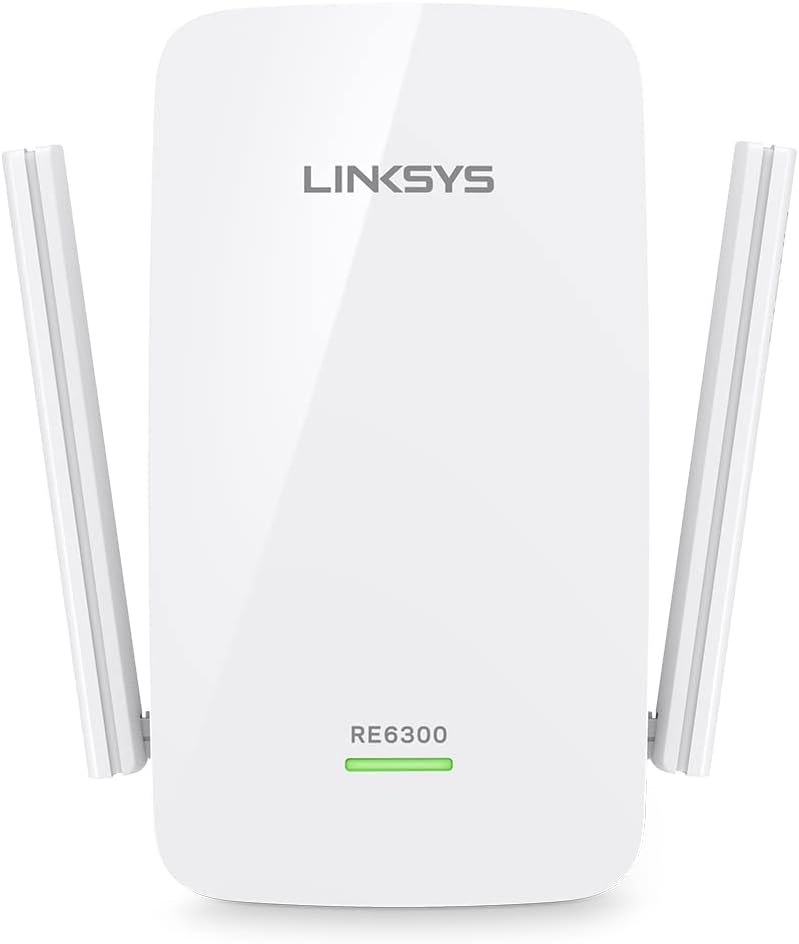 Linksys WiFi Extender, WiFi 5 Range Booster, Dual-Band Booster, 1,000 Sq. ft Coverage, Speeds up to (AC750) 750Mbps - RE6300 Pack of 2