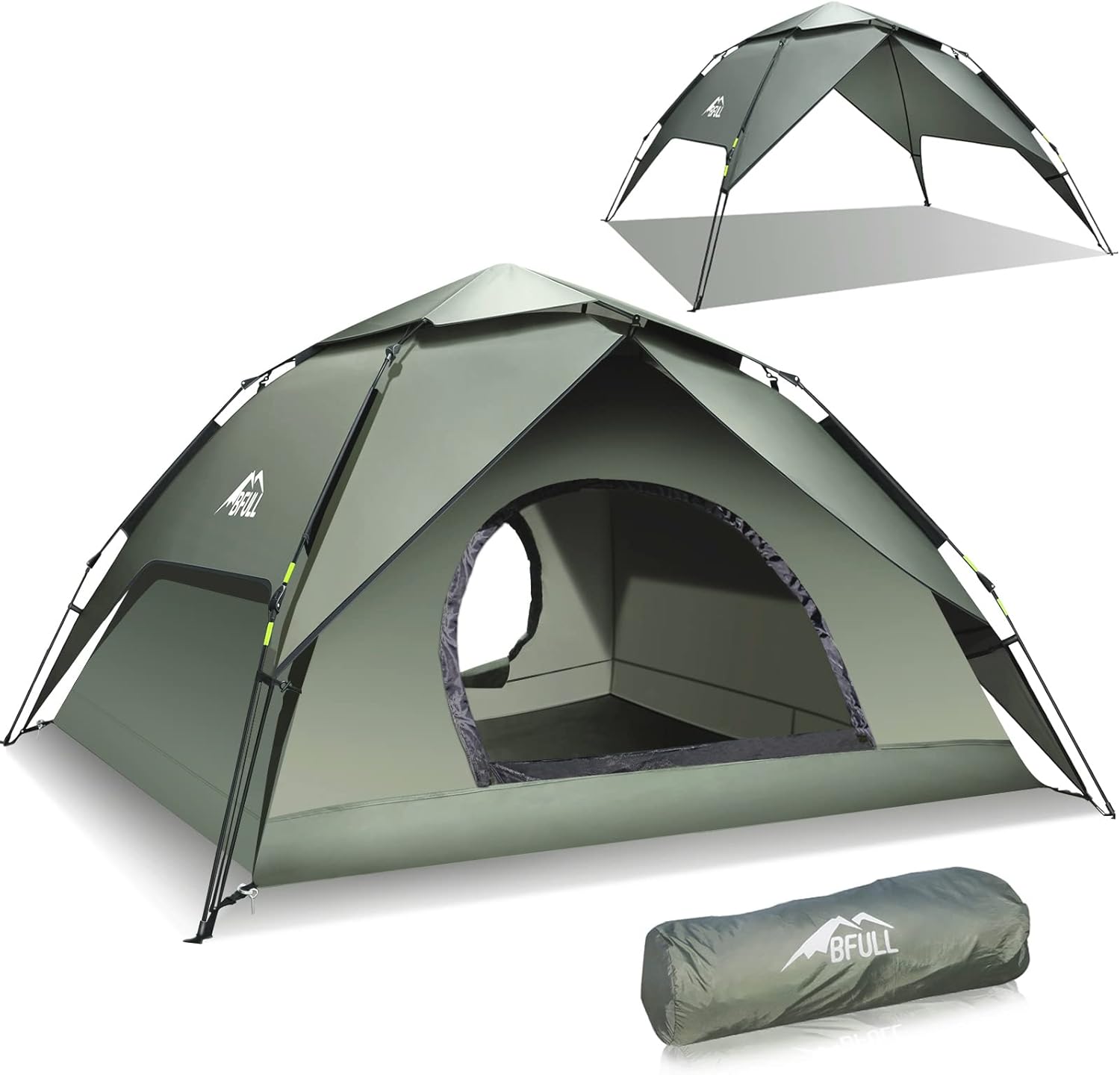 Instant Pop Up Tents for Camping, 2-3 Person Camping Tent Automatic 60s Setup Dome Tent, 2 in 1 Double-layer Waterproof Family Tent for Hiking Backpacking