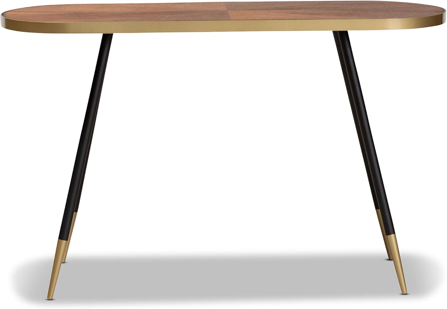 Baxton Studio Console Tables, Walnut/Black/Gold
