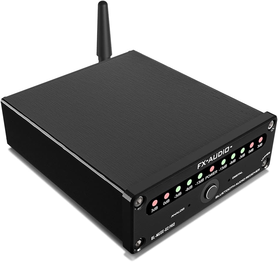 FX AUDIO Bluetooth 5.0 Music Receiver with Audiophile DAC, aptX HD & LDAC Hi-Fi Bluetooth Audio Adapter for Home Stereo Amplifier/AV Receiver/Active Speakers