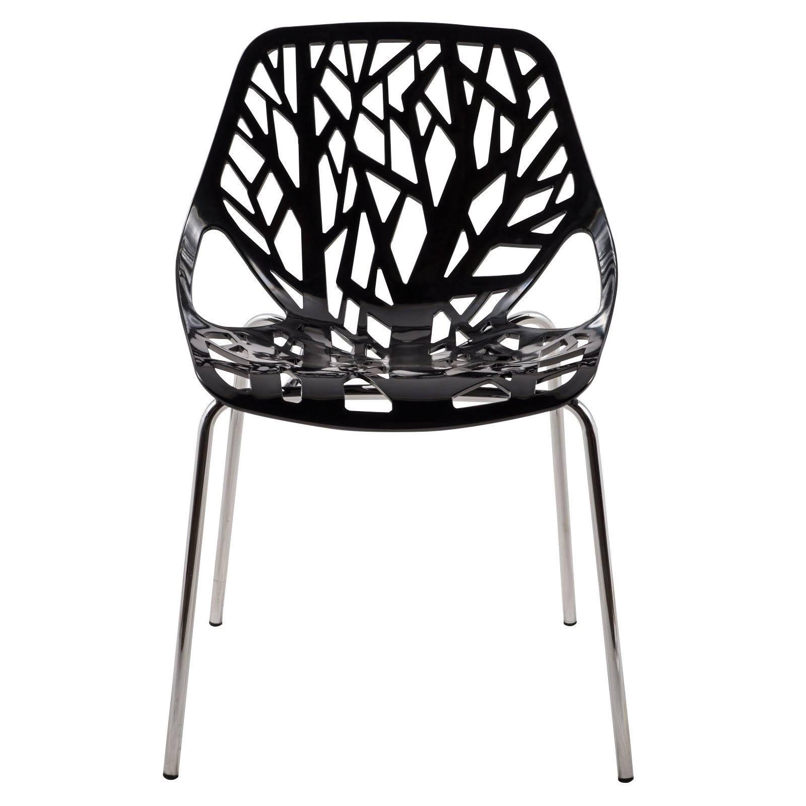 LeisureMod Modern Asbury Dining Chair with Chromed Legs AC16W