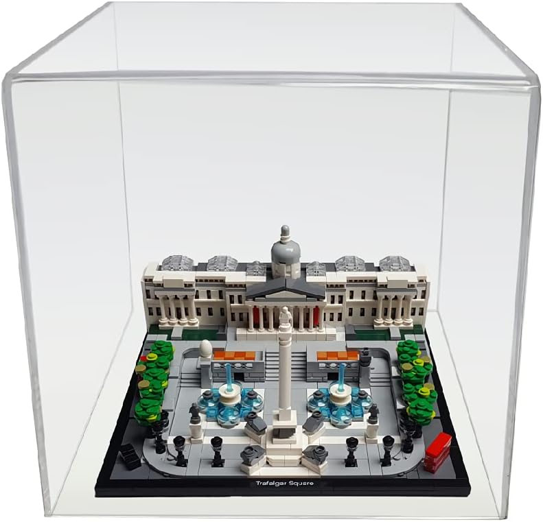 HomeDecoGoods Clear Acrylic Display Cube – Easy Assemble Box Cube Display Dustproof Protection Case for Collectibles, Figure and Items (8 Inches) Pack of 2