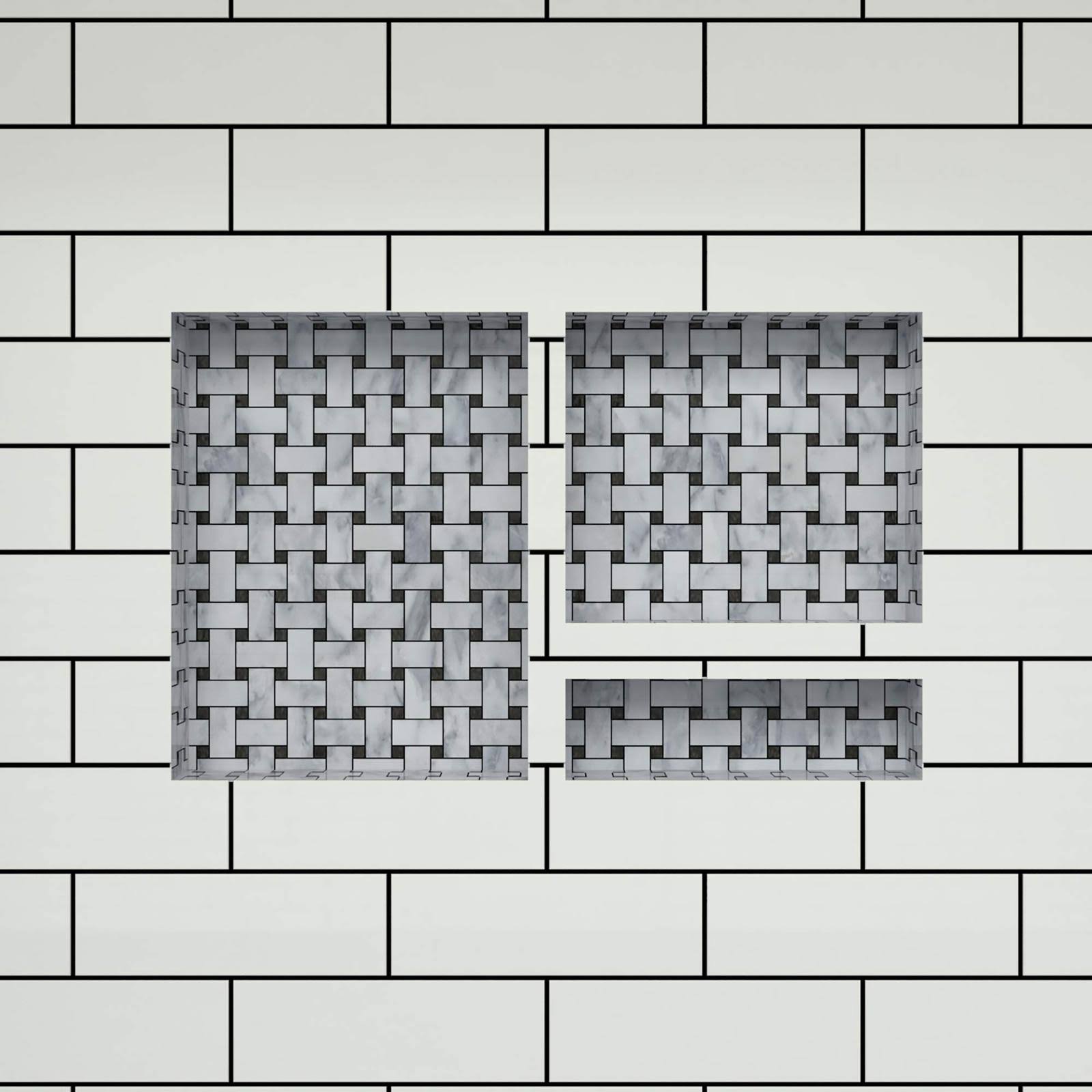 Tile Redi USA RNTH1620S-20D Shower Niche, 32x22 W x 20x22 H, Black