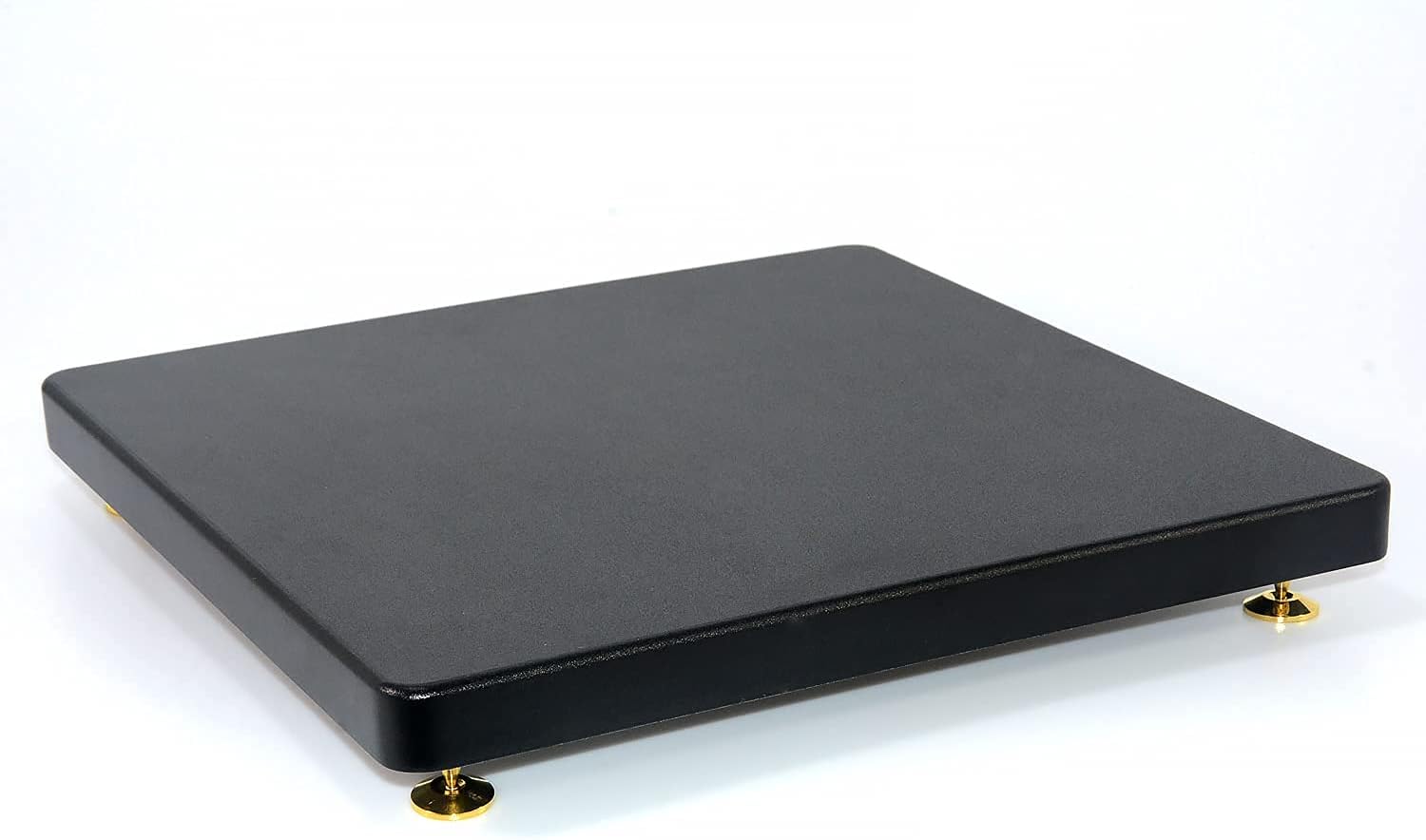 Bimiti Subwoofer Isolation Stand 14 x 14 inches Speaker Stands Subwoofer Audio Isolation Platform with Fixed Copper Nails for Standard Speaker, Black, Pair