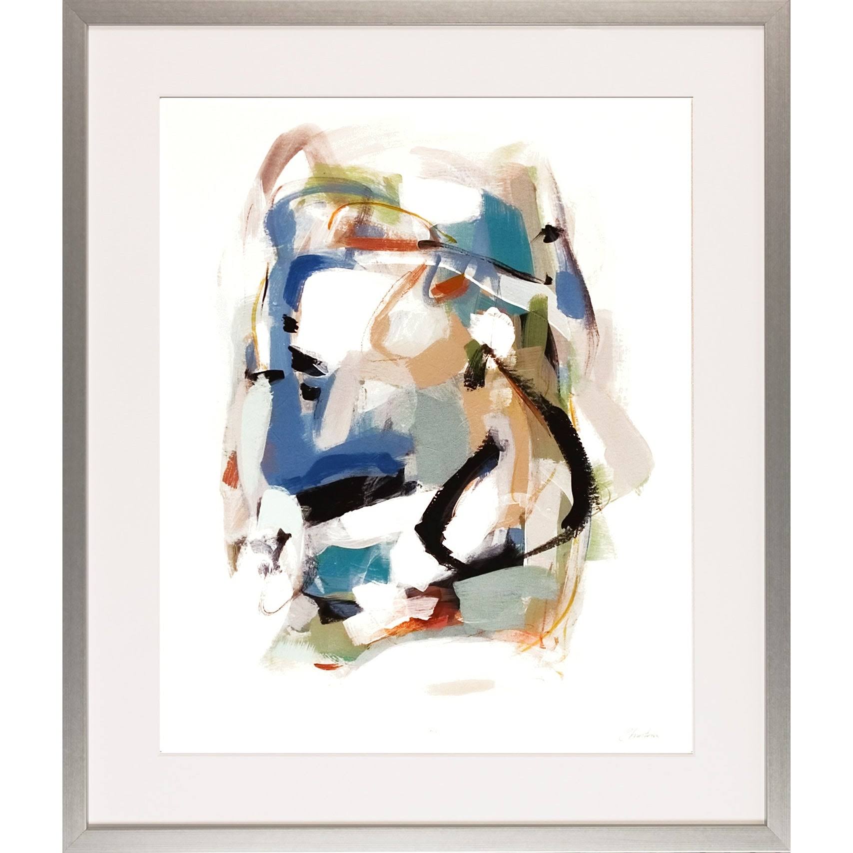 Fall Abstracts Framed Giclee Print - Distressed Bright Silver - Wood