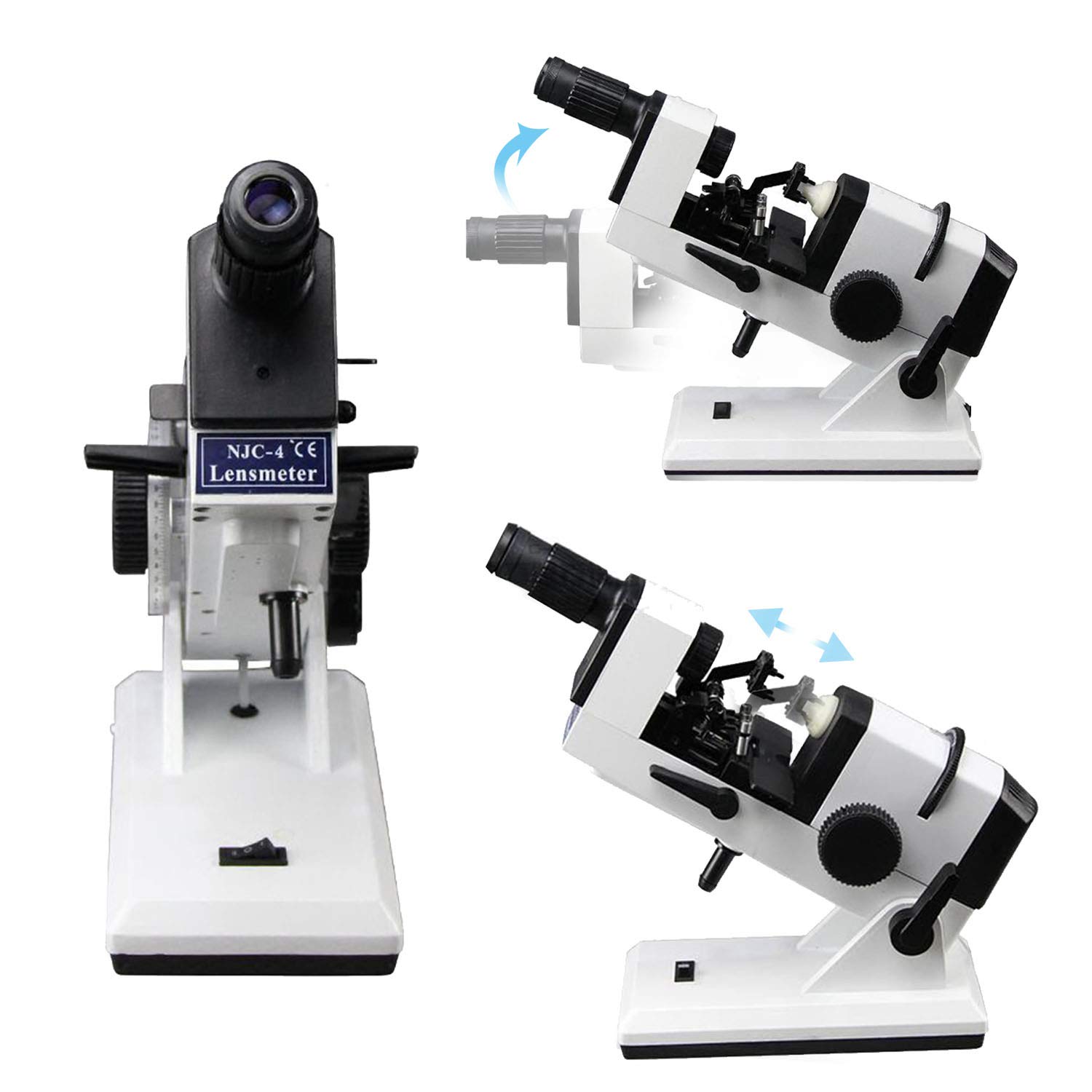 Huanyu NJC-4 Manual Lensmeter &plusmn;20D External Reading Outer Reading AC/DC Lensometer Lens Meter Focimeter (AC 220V European Standard)